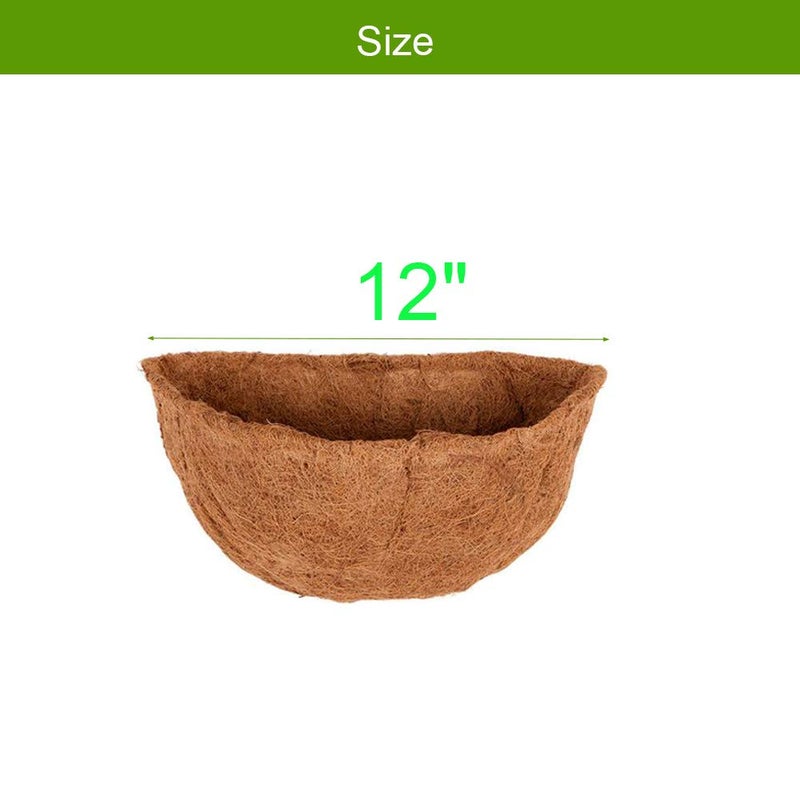 Frillybutts 4 PCS Half Basket Coco Liners 12"" Half Circle Wall Moon Planter Coco Fiber Replacement Liners for Wall Hanging Baskets - Image 2